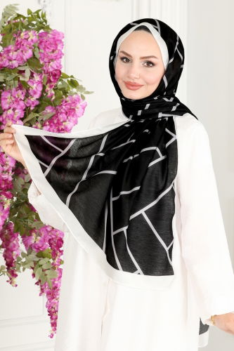 moda selvim Shawl 249AFV475 Black - Thumbnail