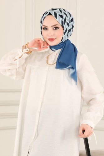 moda selvim 36AFV475 ياقوتي حجاب طويل - Thumbnail