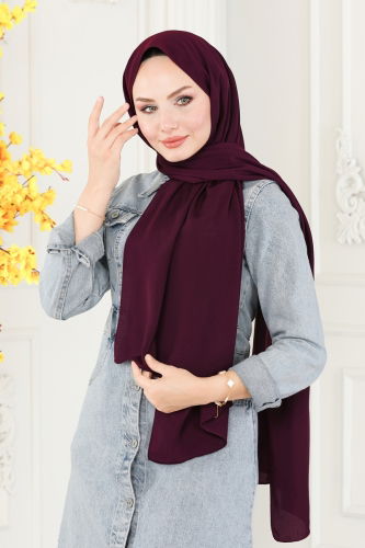 moda selvim Shawl 500MDL873 Damson - Thumbnail