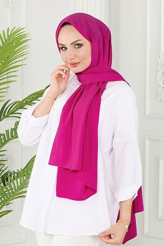 moda selvim 500MDL873 فوشي حجاب طويل - Thumbnail