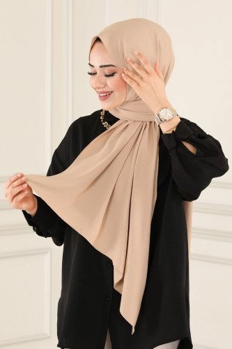 moda selvim Shawl PL3003 Beige - Thumbnail