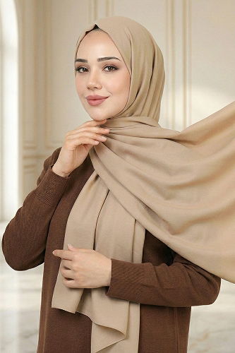 moda selvim Shawl PL3003 Beige - Thumbnail