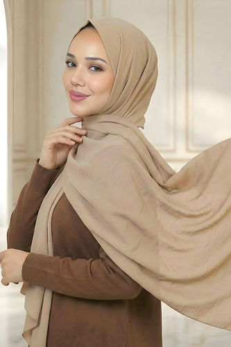 moda selvim Shawl PL3003 Beige - Thumbnail