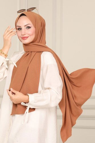 moda selvim PL3003 بسكويتي حجاب طويل - Thumbnail