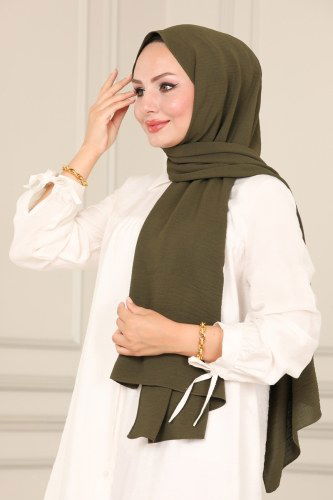 moda selvim PL3003 العفني غامق حجاب طويل - Thumbnail
