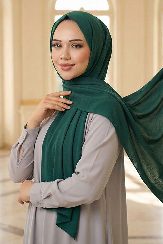 moda selvim PL3003 الزيتي حجاب طويل - Thumbnail