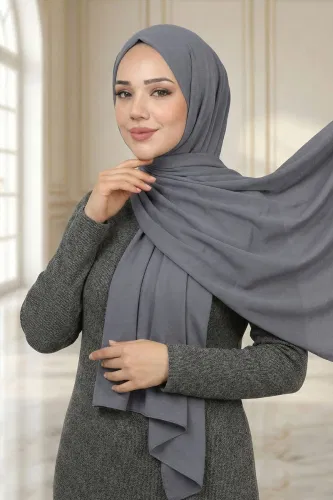 P.L. - PL3003 الفضي حجاب طويل