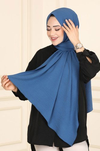 moda selvim Shawl PL3003 Indigo - Thumbnail