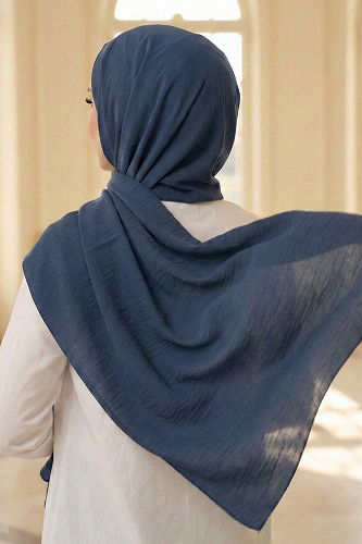 moda selvim Shawl PL3003 Indigo - Thumbnail