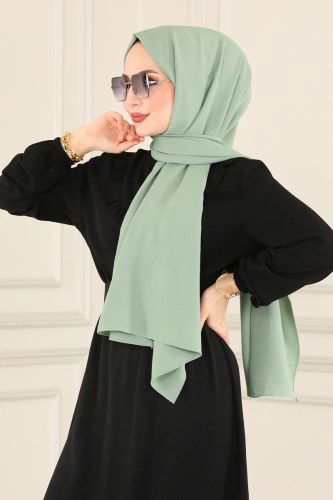 moda selvim PL3003 تركوازي حجاب طويل - Thumbnail