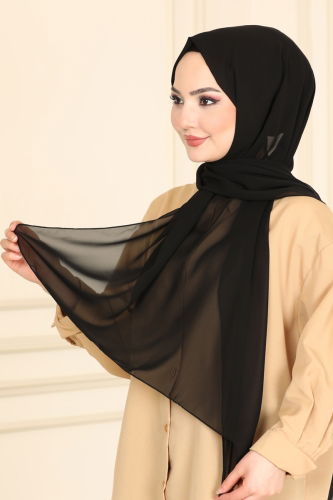 moda selvim Shawl PL3006 Black - Thumbnail