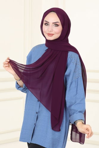 moda selvim Shawl PL3006 Damson - Thumbnail