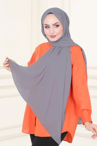 moda selvim Shawl PL3006 Gray - Thumbnail