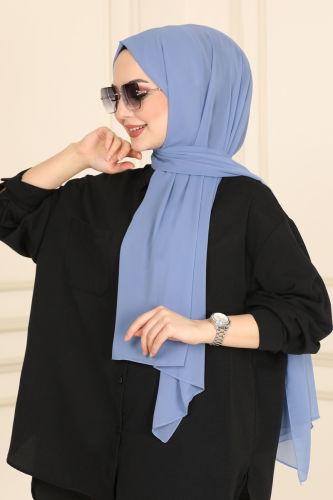 moda selvim Shawl PL3006 Ice Blue - Thumbnail