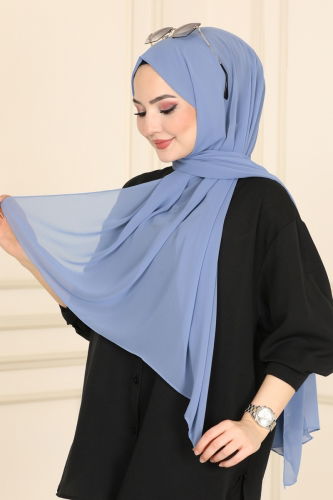 moda selvim Shawl PL3006 Ice Blue - Thumbnail