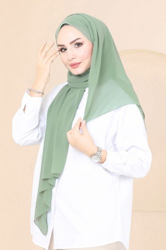 moda selvim PL3006 تركوازي حجاب طويل - Thumbnail