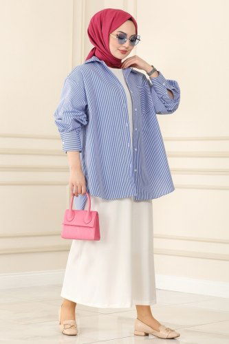 N.W.S. - Shirt 0061NWS799 Blue Striped
