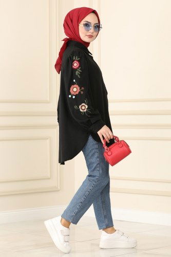 moda selvim 1516NWS779 اسود تنورة - Thumbnail