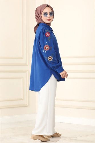 moda selvim 1516NWS779 ازرق تنورة - Thumbnail