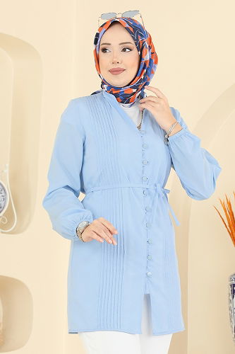 moda selvim Shirt 299ASN888 Baby Blue - Thumbnail