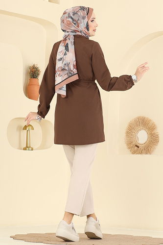 moda selvim Shirt 299ASN888 Brown - Thumbnail