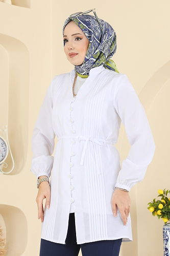 moda selvim Shirt 299ASN888 Ecru - Thumbnail