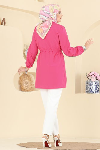 moda selvim Shirt 299ASN888 Fuchsia - Thumbnail