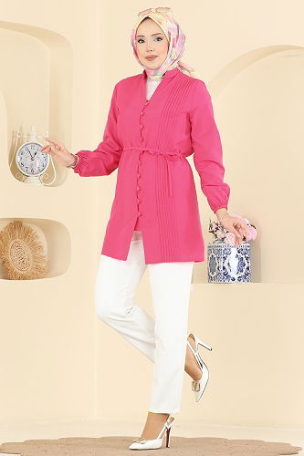 moda selvim Shirt 299ASN888 Fuchsia - Thumbnail