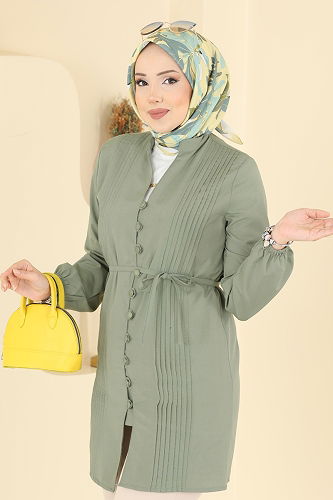 moda selvim Shirt 299ASN888 Khaki - Thumbnail