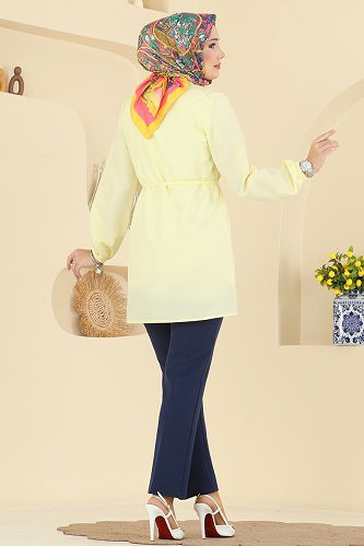 moda selvim Shirt 299ASN888 Light Lemon Yellow - Thumbnail