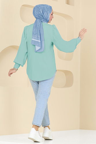 moda selvim Shirt 3025KTR750 Almond Green - Thumbnail