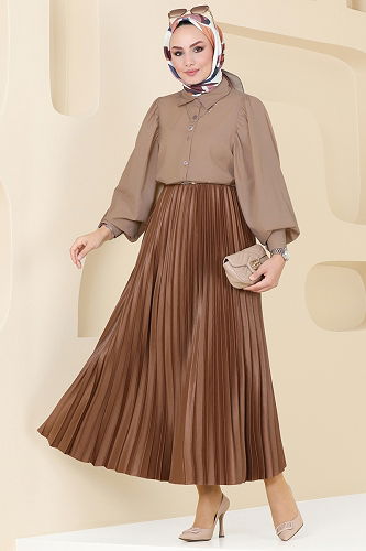 moda selvim قميص بيج 3025KTR750 - Thumbnail