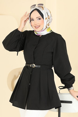 moda selvim Shirt 3087KTR750 Black - Thumbnail