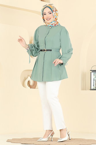 moda selvim Shirt 3087KTR750 Mint - Thumbnail