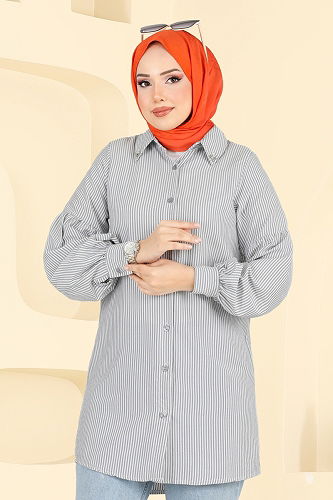 moda selvim Shirt 3093HBS856 Black - Thumbnail