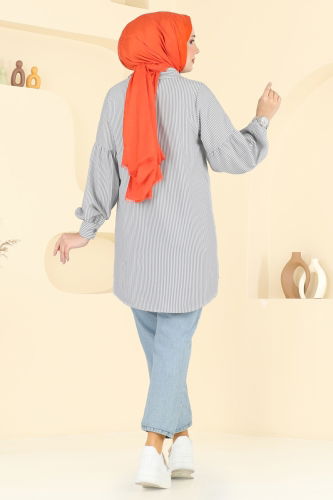 moda selvim قميص أسود 3093HBS856 - Thumbnail
