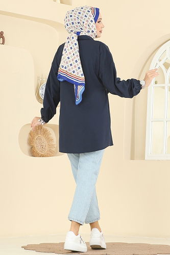moda selvim Shirt 316ASN888 Navy Blue - Thumbnail