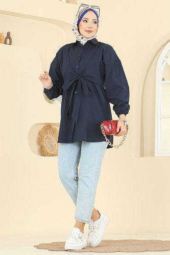 moda selvim Shirt 316ASN888 Navy Blue - Thumbnail