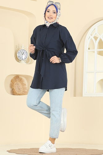 moda selvim Shirt 316ASN888 Navy Blue - Thumbnail