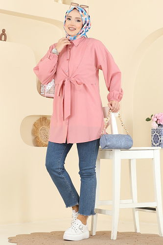 moda selvim Shirt 316ASN888 Rose Dried - Thumbnail