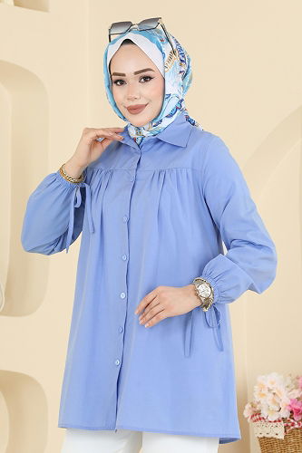 moda selvim Shirt 337ASN888 Baby Blue - Thumbnail