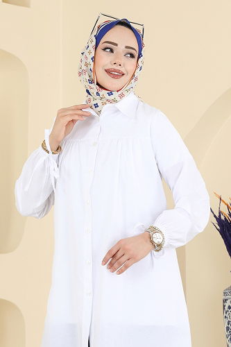 moda selvim Shirt 337ASN888 Ecru - Thumbnail