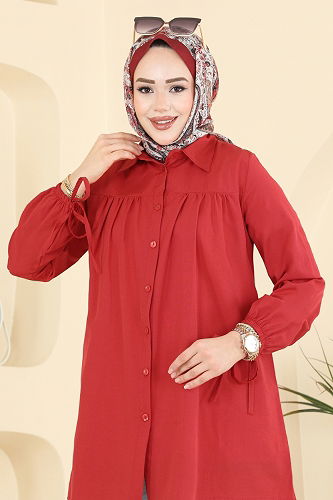 moda selvim Shirt 337ASN888 Red - Thumbnail