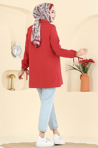 moda selvim قميص احمر 337ASN888 - Thumbnail