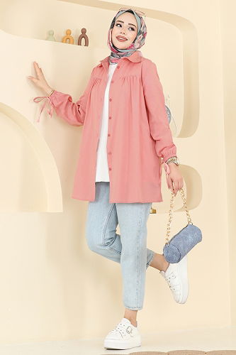 moda selvim Shirt 337ASN888 Rose Dried - Thumbnail