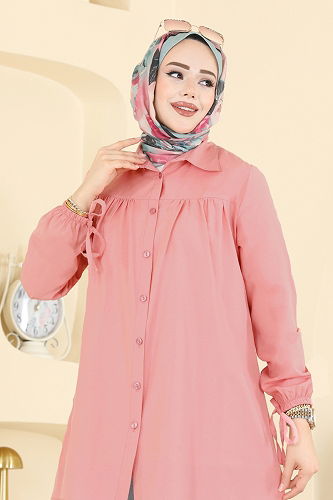 moda selvim قميص وردي 337ASN888 - Thumbnail