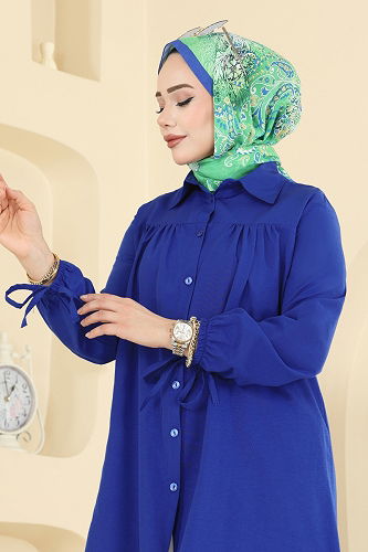 moda selvim قميص نيلي 337ASN888 - Thumbnail