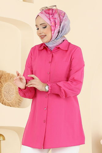 moda selvim قميص فوشي 338ASN888 - Thumbnail