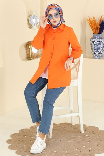 moda selvim Shirt 338ASN888 Oranj - Thumbnail