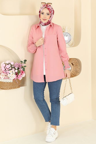 moda selvim Shirt 338ASN888 Rose Dried - Thumbnail